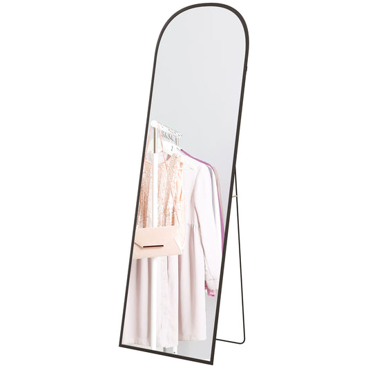 Arched Standing Mirror, 64" x 20" Full Length Mirror, Free Standing or Wall Mounted for Living Room, Bedroom, Black