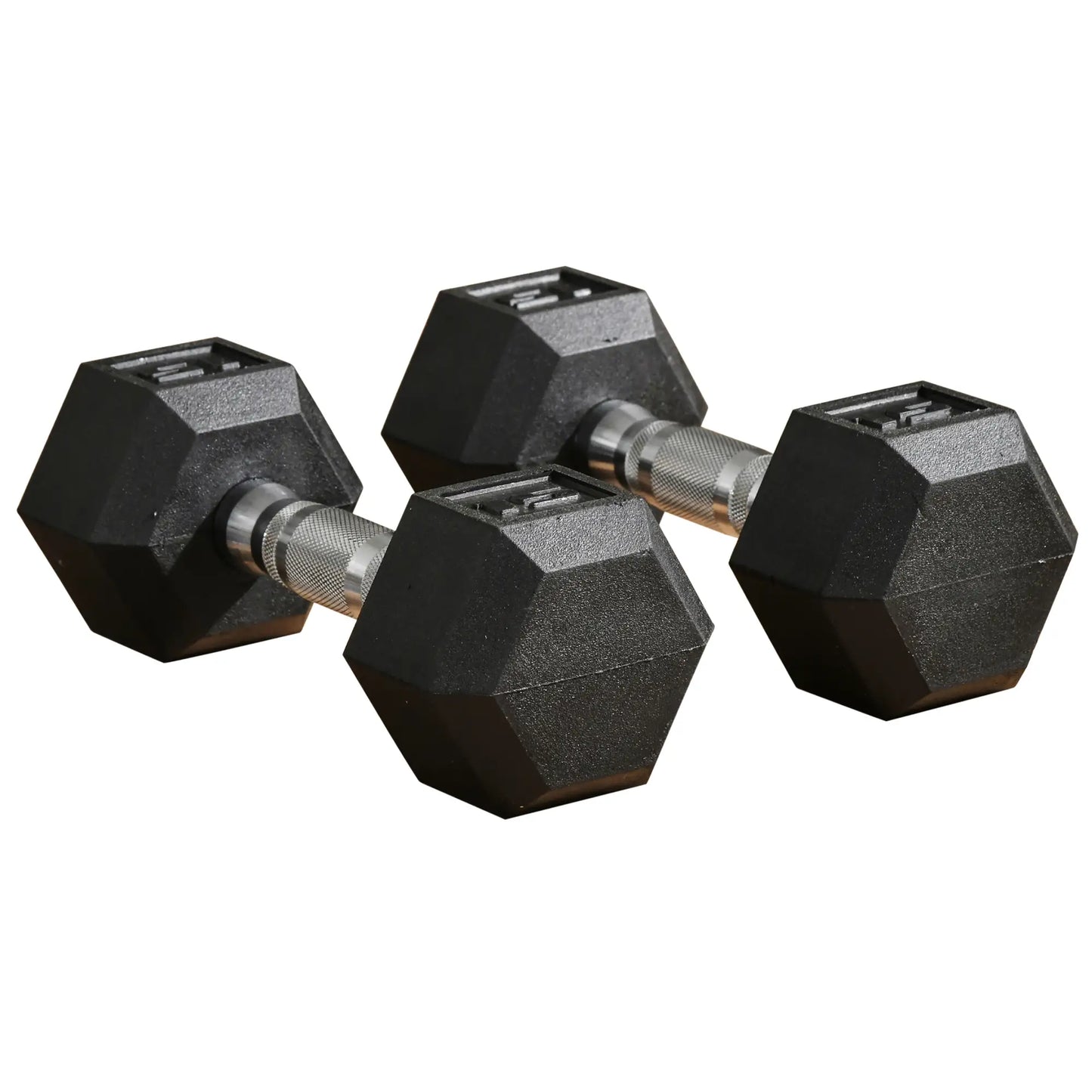 Rubber Dumbbells Weight Set, 30lbs, 2 x 15lbs, Black Dumbbells & Barbells at Gallery Canada