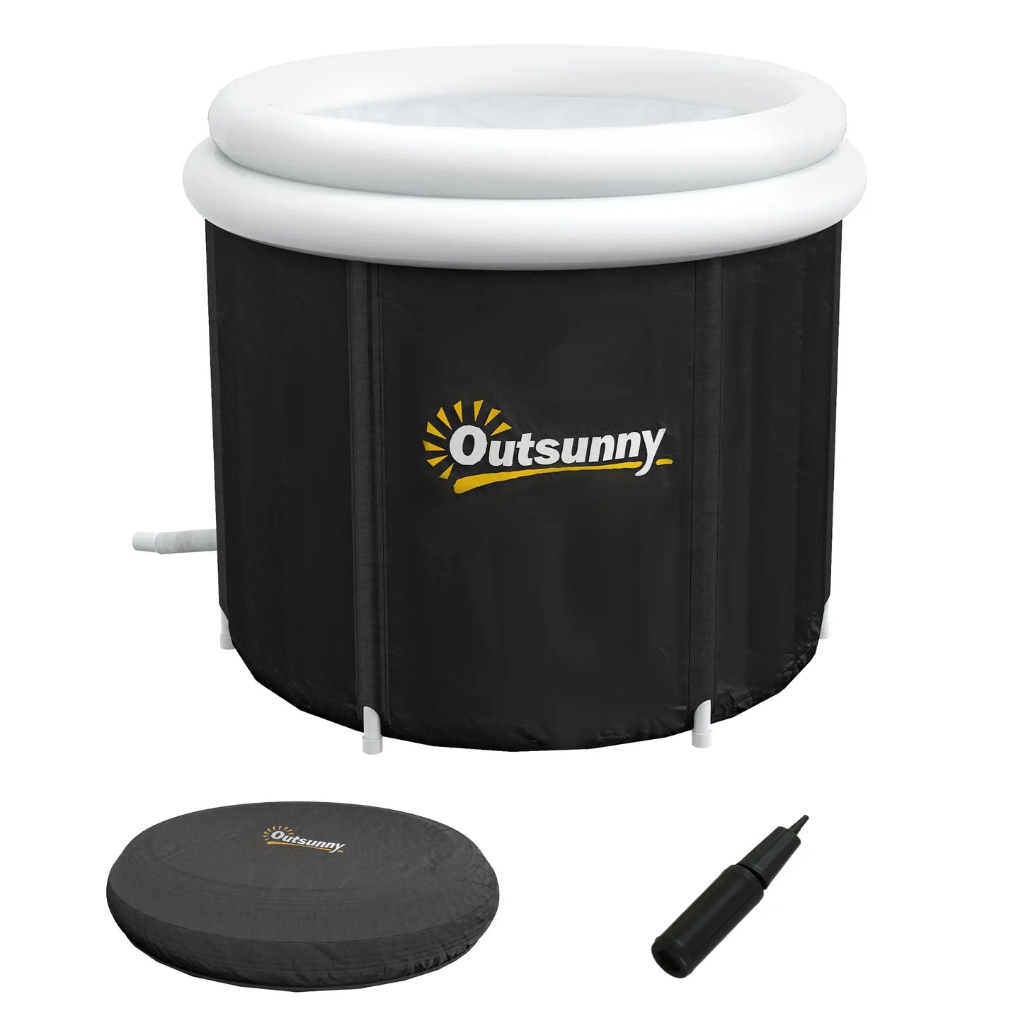 Cold Plunge Tub, Portable Ice Bath with Thermo Lid, Black Outdoor Swimming Pools & Hot Tubs at Gallery Canada