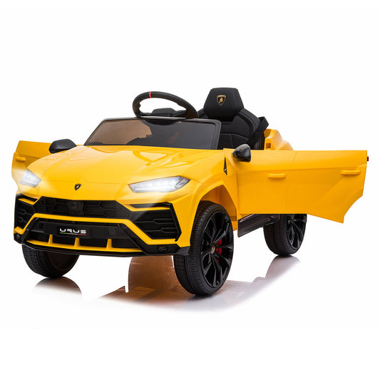 Compatible 12V Battery-powered Kids Electric Ride On Car Toy with Parental Remote Control Music Lights MP3 Suspension Wheels for 3-6 Years Old, Yellow - Gallery Canada