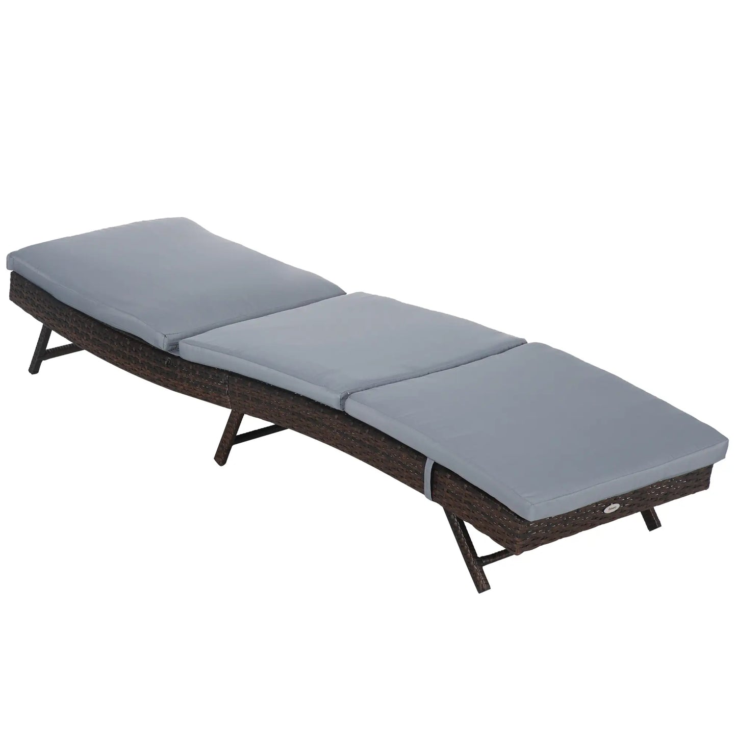 Wicker Patio Lounger, Outdoor S Shape Recliner, Adjustable Backrest, Grey Chaise Loungers at Gallery Canada