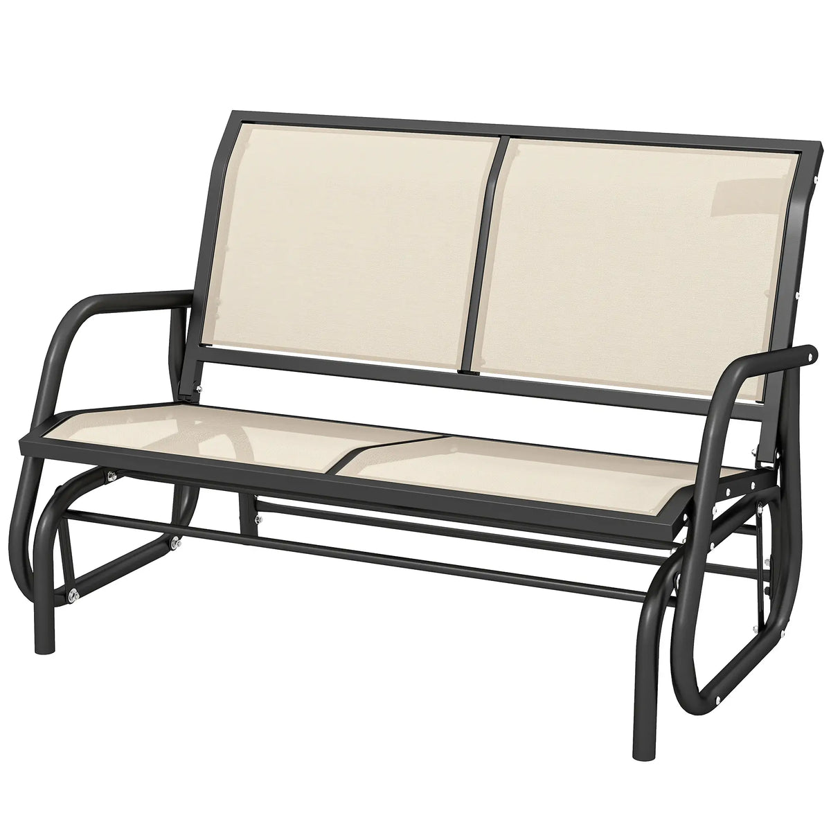 Outdoor Glider Bench 2 Person Patio Chair, Garden Loveseat Swing, Cream White, cream white Outdoor Gliders at Gallery Canada