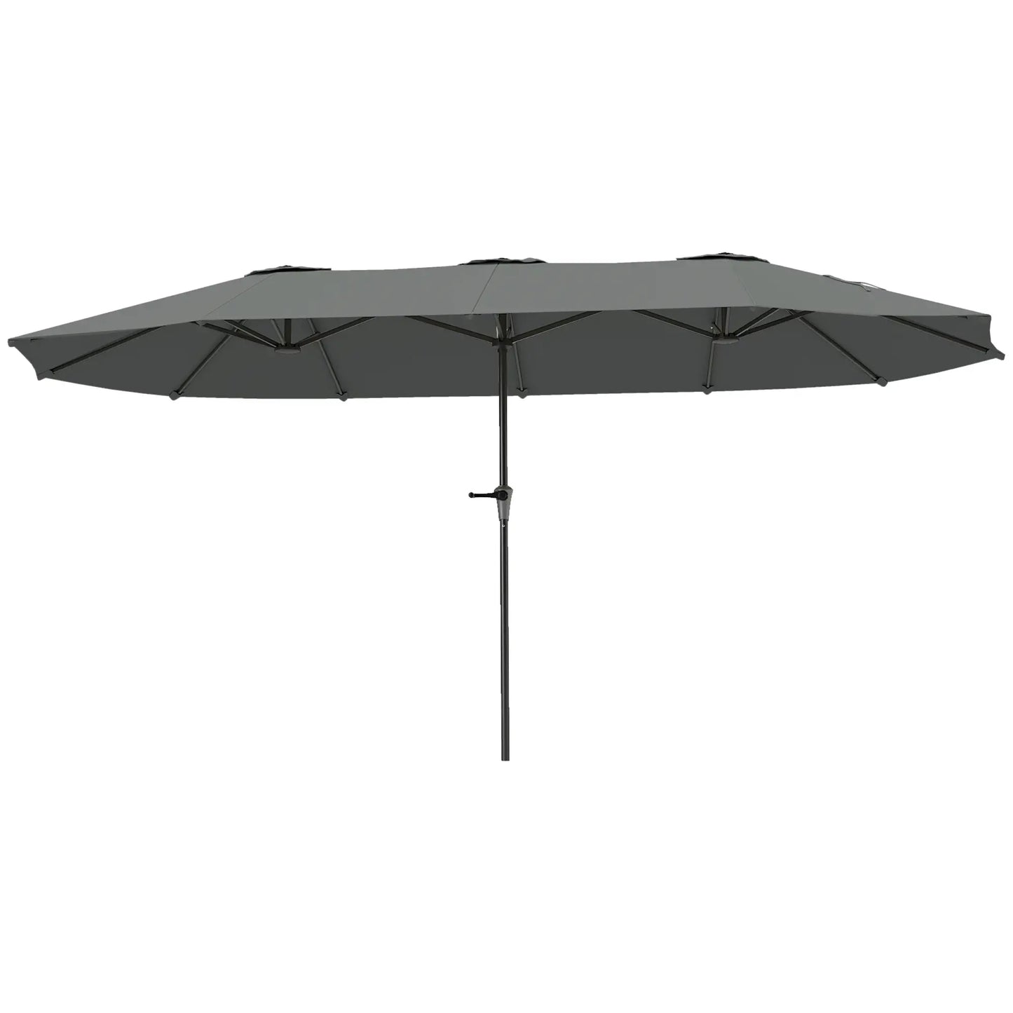 13ft Double-Sided Patio Umbrella, Crank Handle, Light Grey Sun Umbrellas at Gallery Canada