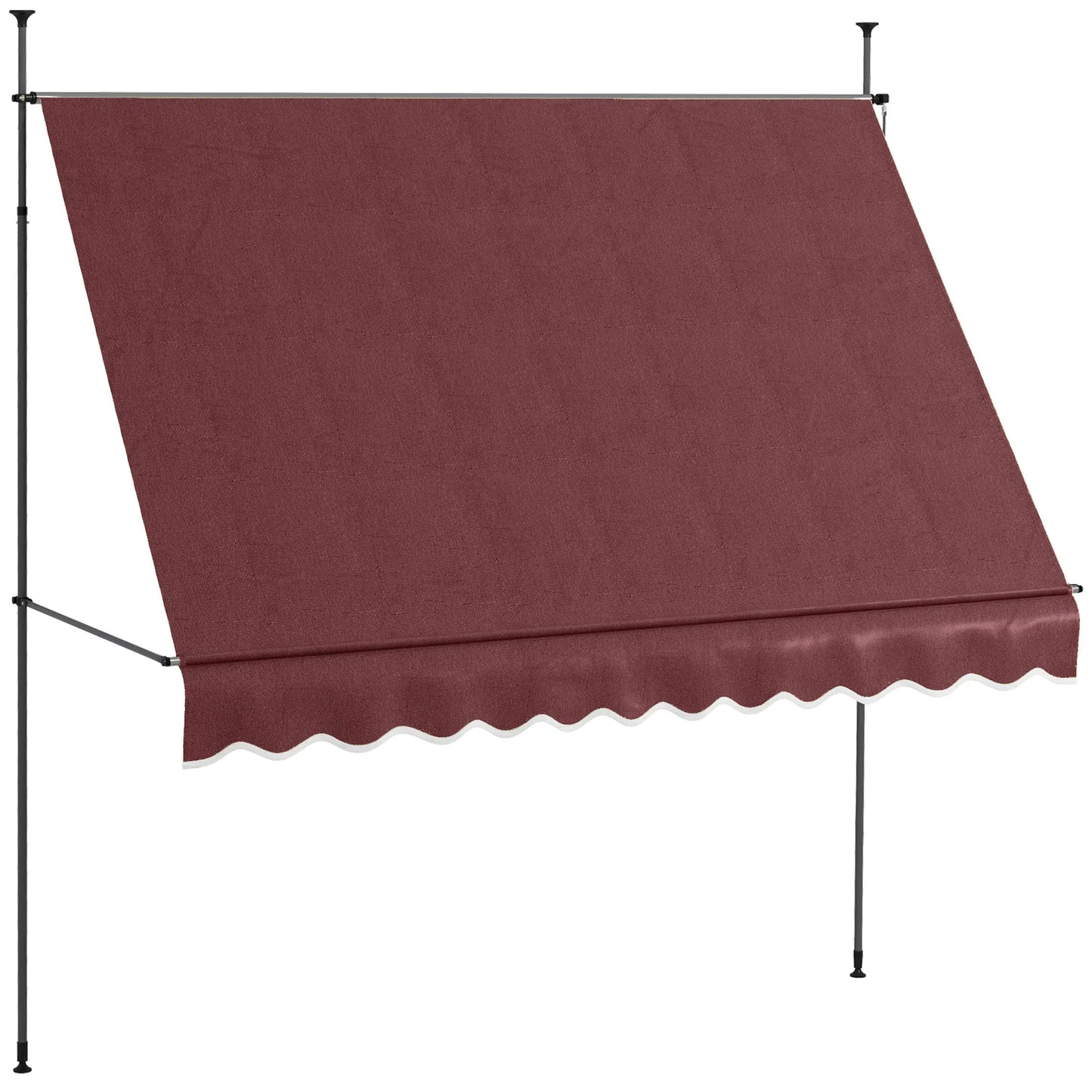 10' x 4' Manual Retractable Awning, Freestanding, UV Resistant, Wine Red Patio Awnings at Gallery Canada