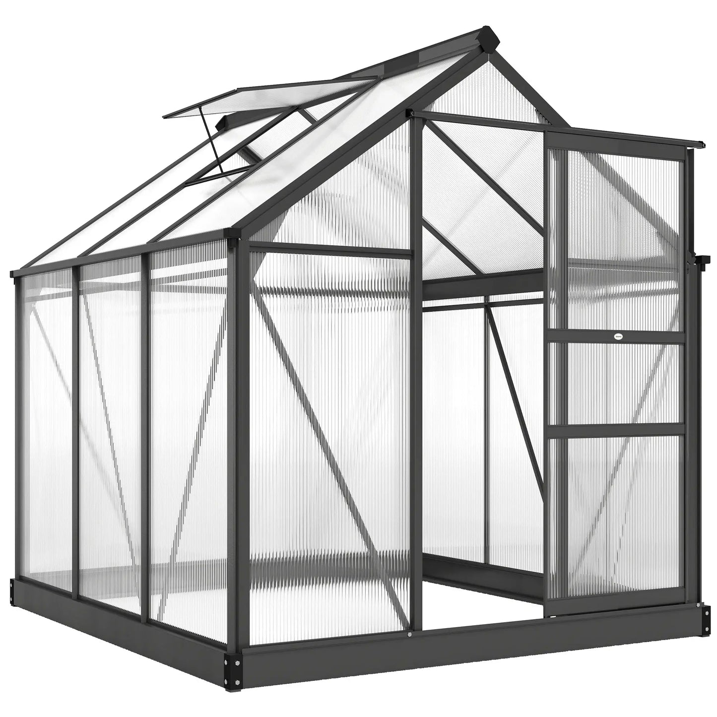 Greenhouse Kit, PC Board with Sliding Door, 6.2' x 6.3' x 6.6', Grey Walk In Greenhouses at Gallery Canada