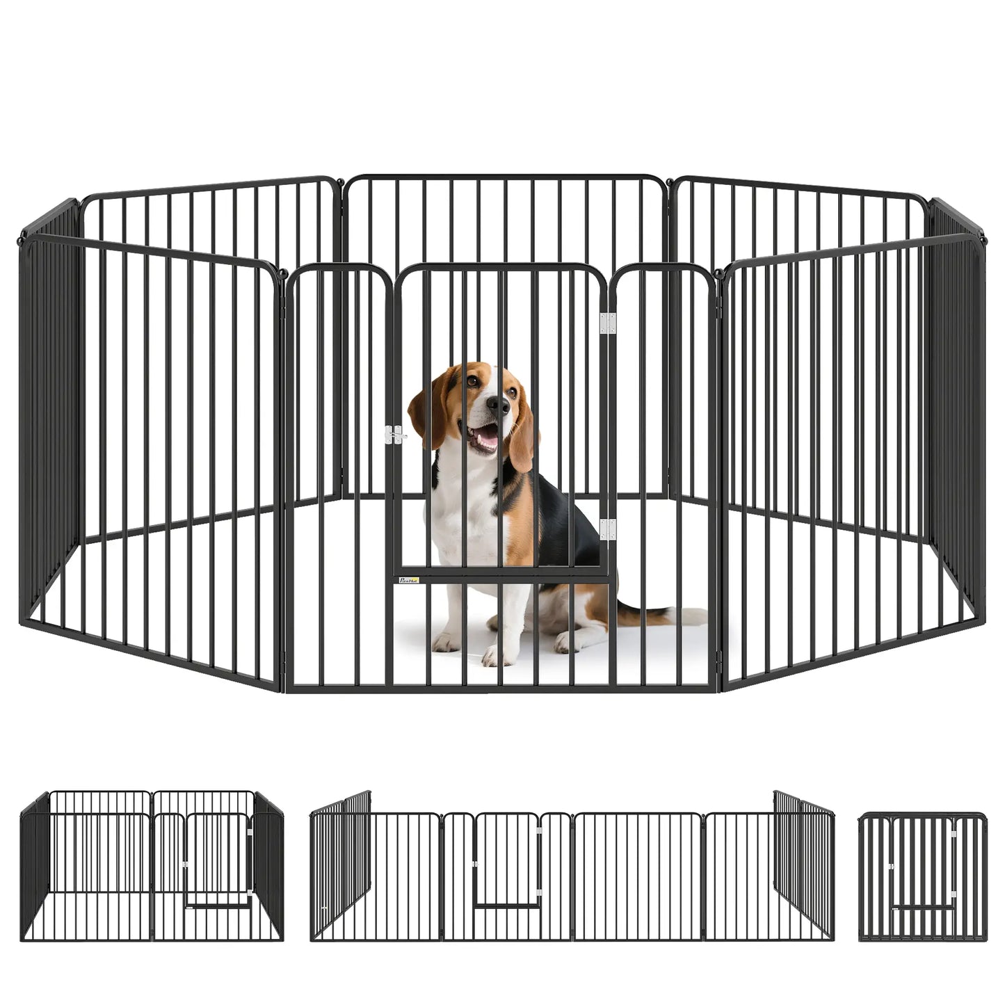 Outdoor Dog Fence, 8 Panels 31.5" Height, Steel Pet Exercise Pen Houses, Kennels & Pens at Gallery Canada