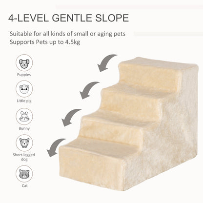 Pet Steps Cat Stairs Ladder for Cats and Dogs Get On Bed Sofa Couch with Removable Cover, Beige at Gallery Canada