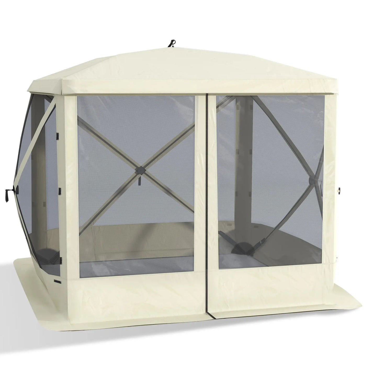 Pop-Up Tent, Foldable with Carry Bag, Zippered Door, Fits 3-4 People, Beige Pop Up Canopies at Gallery Canada