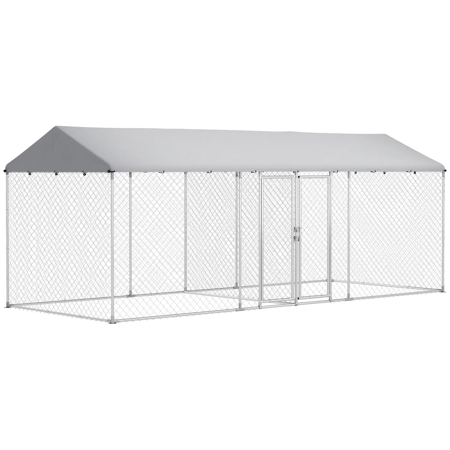 Outdoor Dog Kennel, Waterproof UV Cover, Escape-Proof Lock, 19.7' x 7.5' x 7.5' Houses, Kennels & Pens at Gallery Canada