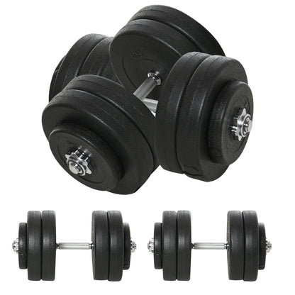 Adjustable 2 x 55lbs Weight Dumbbell Set for Weight Fitness Training Exercise Fitness Home Gym Equipment, Black (Pair) at Gallery Canada