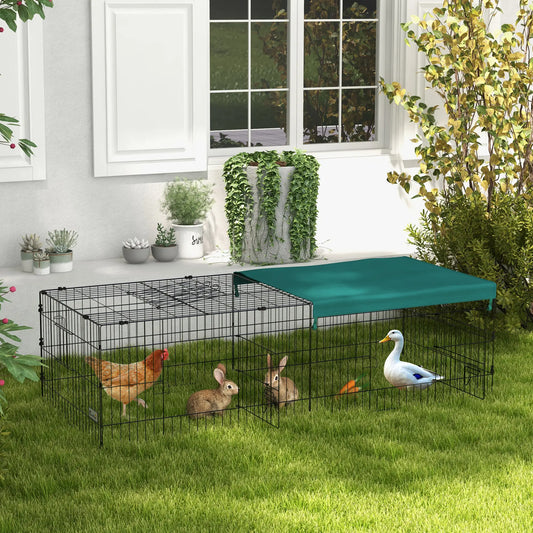 Cage pour petits animaux avec toit, usage intérieur et extérieur, 73" x 30" x 20", Vert