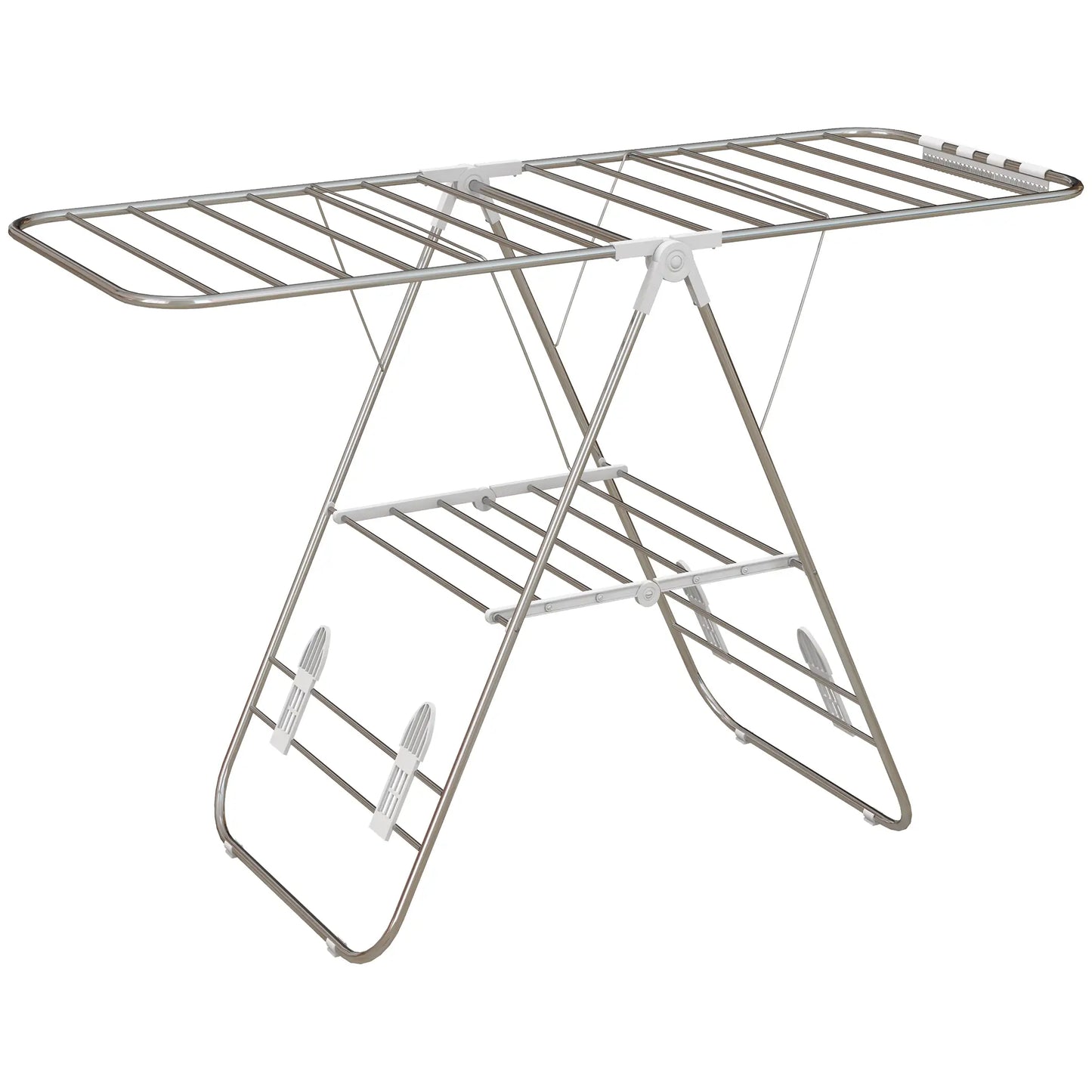 Stainless Steel 2-Tier Foldable Clothes Drying Rack, Silver Bath Accessories at Gallery Canada