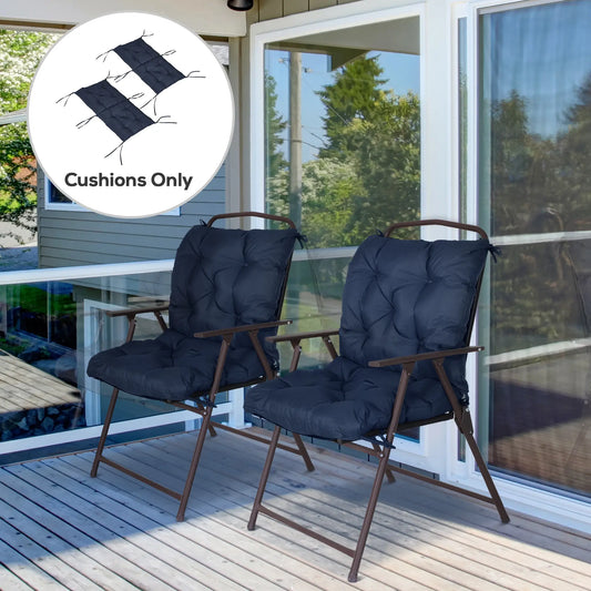 Patio Chair Cushions, Set of 2, 39" x 20" x 3", Dark Blue Patio Chair Cushions Dark Blue at Gallery Canada