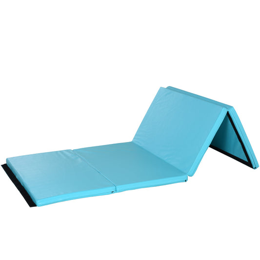 4ft x 8ft x 2inch Tri-Fold Gymnastics Tumbling Mat Exercise Mat with Carrying Handles for MMA, Martial Arts, Stretching, Core Workouts, Light Blue - Gallery Canada