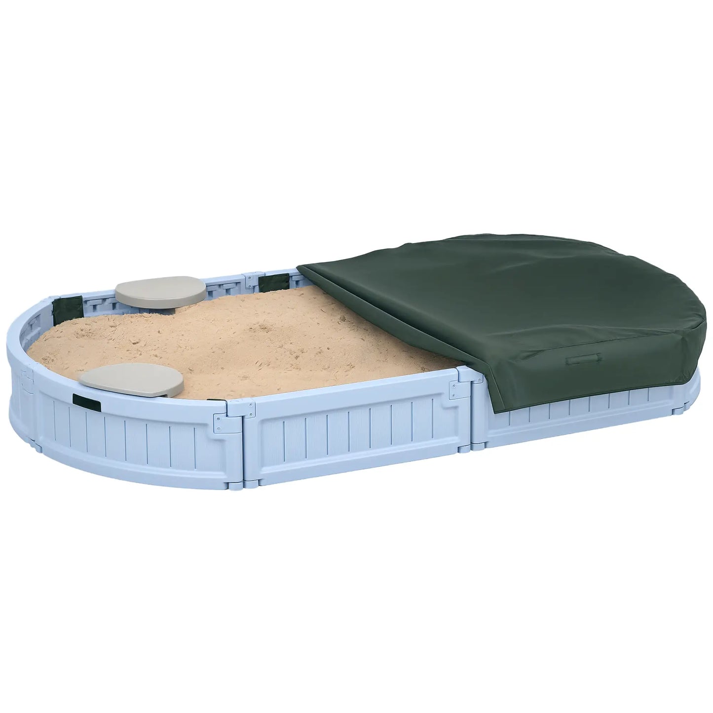 Kids Sandbox with Cover, Seat, Outdoor, Light Blue Sandboxes & Accessories at Gallery Canada
