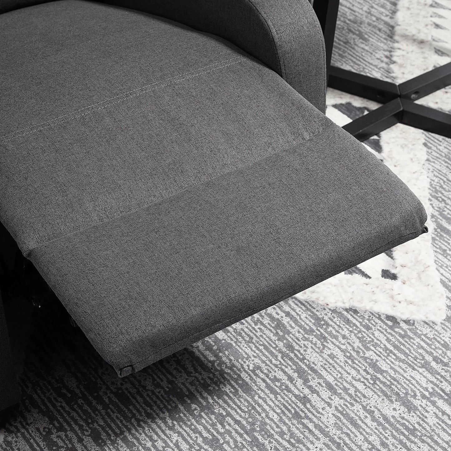 Manual Fabric Recliner Chair, Home Theater Seating, Dark Grey Single Sofas at Gallery Canada