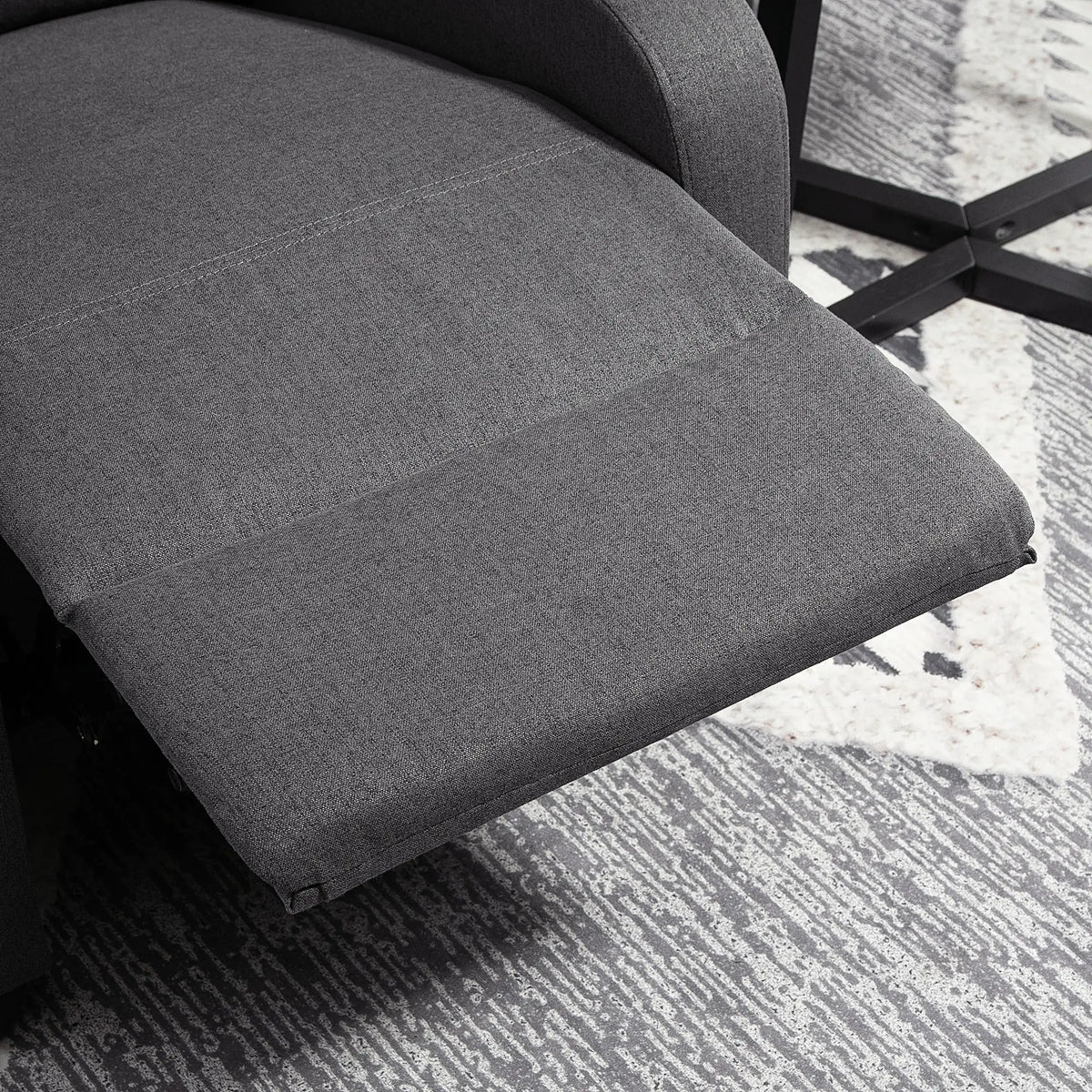 Manual Fabric Recliner Chair, Home Theater Seating, Dark Grey Single Sofas at Gallery Canada