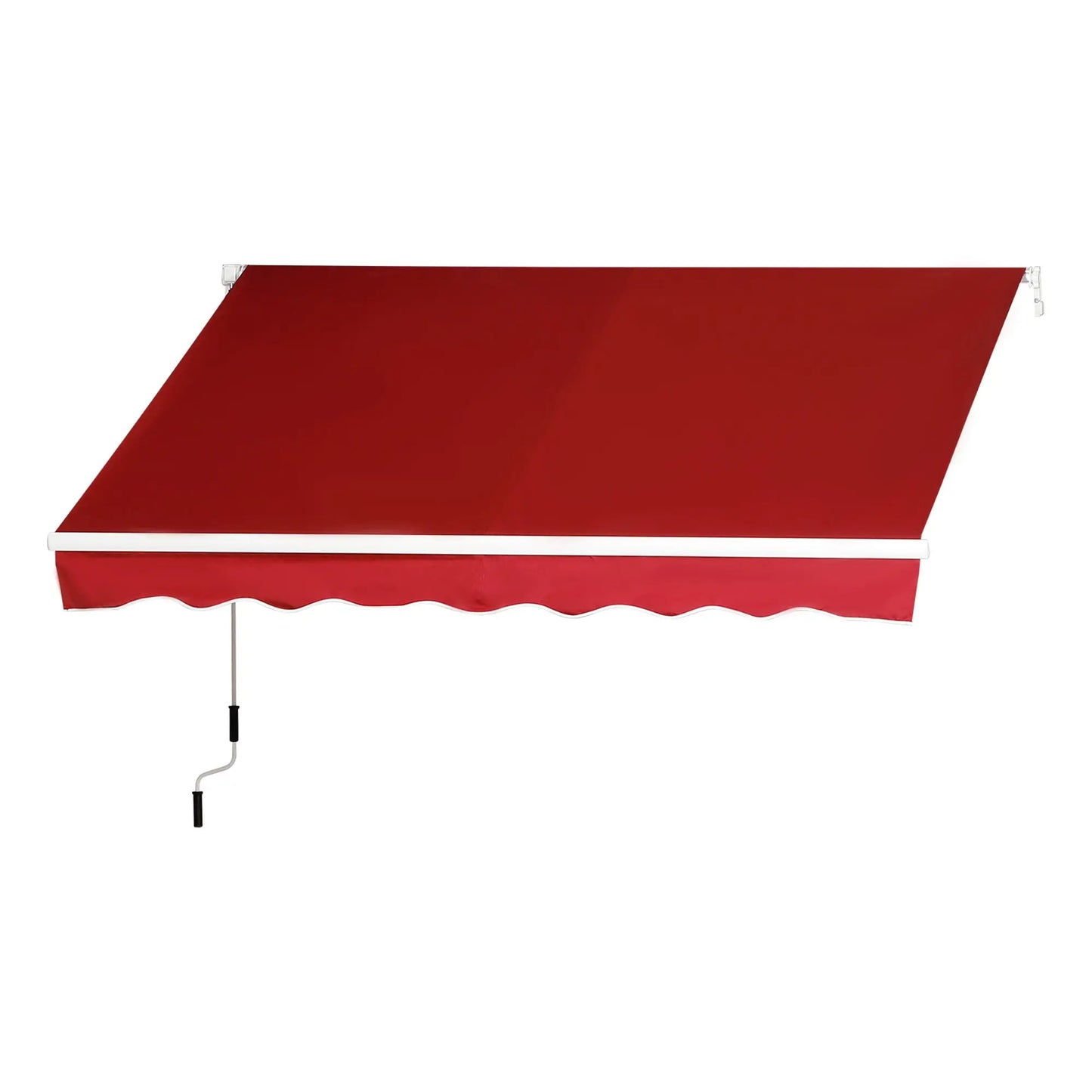 8'x7' Manual Retractable Patio Awning, Sun Shade, Wine Red Deck Awnings at Gallery Canada