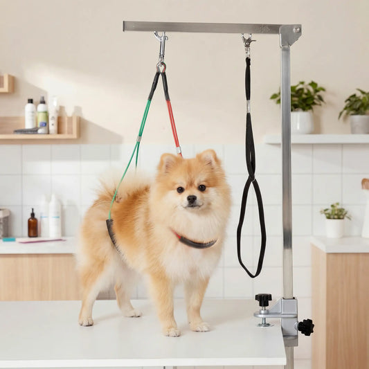 Adjustable Pet Grooming Arm With Clamp, Haunch Holders, Grooming Loop, Sliver Dog Grooming Tables Silver, Black, Green, Red at Gallery Canada