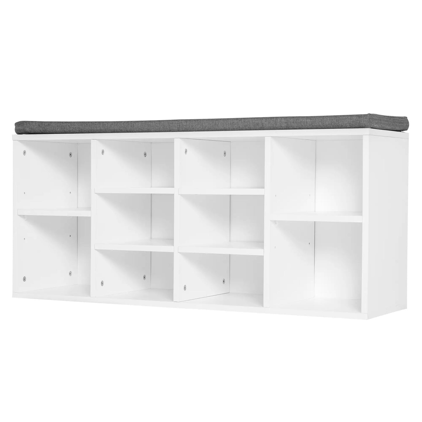 Shoe Bench with Storage, Upholstered Entryway Bench, Adjustable Shelves, White Shoe Storage Cabinets & Racks at Gallery Canada