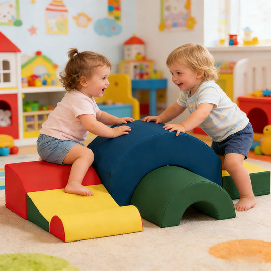 Toddlers Climbing Toys, 5-Piece Foam Blocks, Soft Play Set Kids Gym & Playmats Multi Colour at Gallery Canada