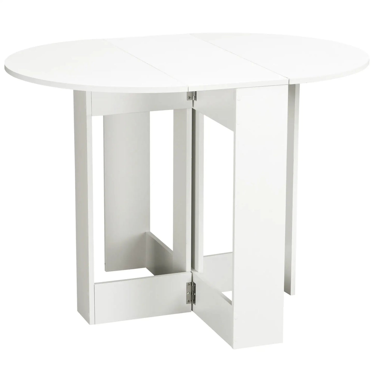 41" Drop Leaf Folding Dining Table, Oval, White Bar Tables & Dining Tables at Gallery Canada