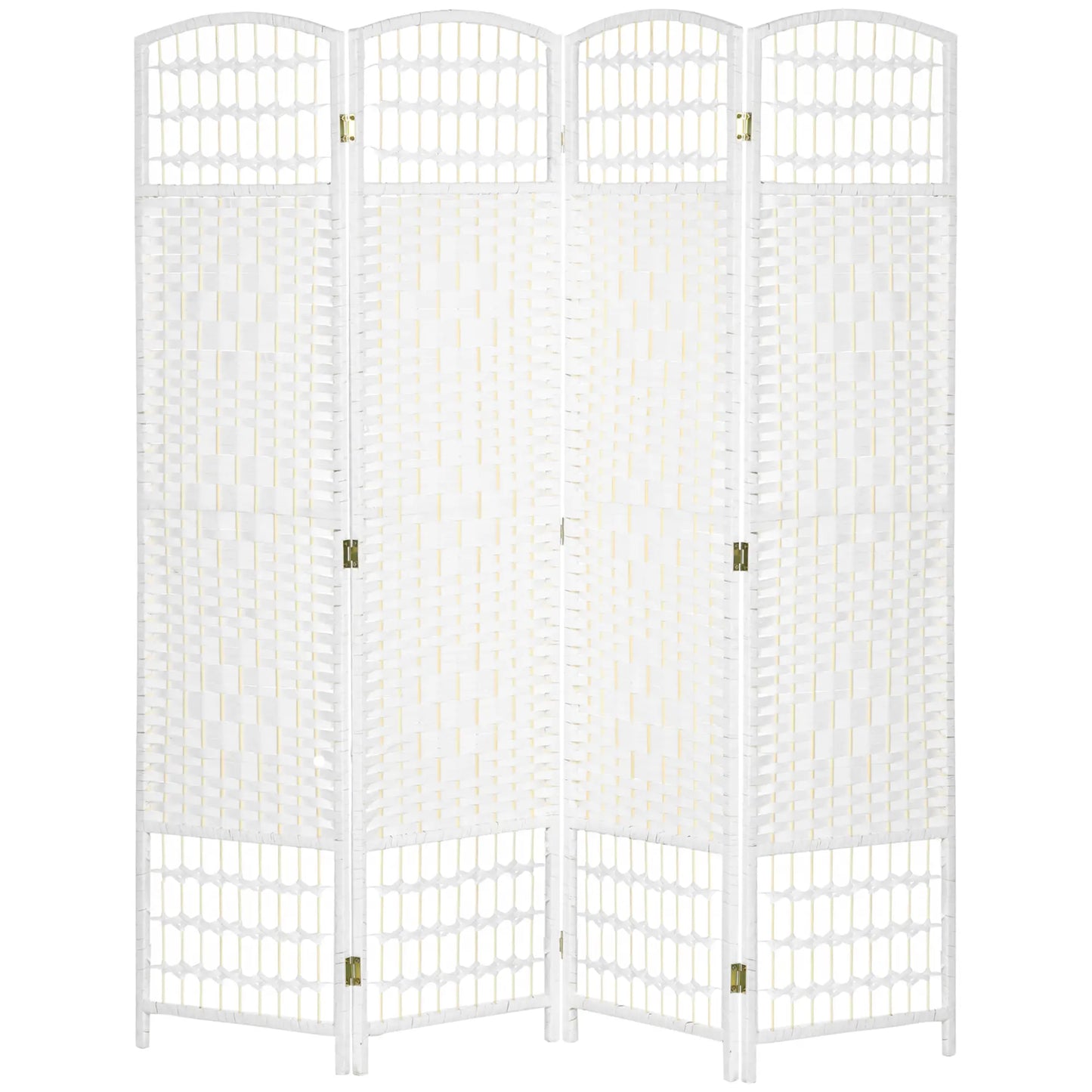 4 Panel Folding Room Divider, Portable Privacy Screen, White Room Dividers at Gallery Canada
