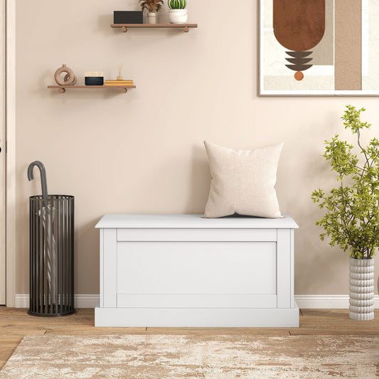 Large Storage Chest with Safety Metal Hinge-off white, Off White Shoe Racks & Storage Benches Off White at Gallery Canada