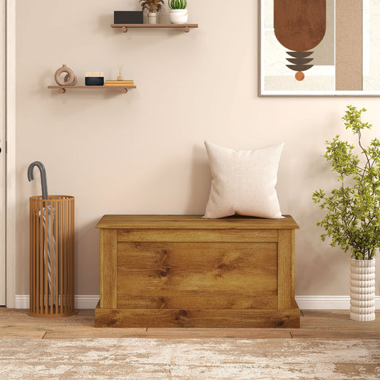 Large Storage Chest, Natural, Metal Hinge Shoe Racks & Storage Benches Natural at Gallery Canada