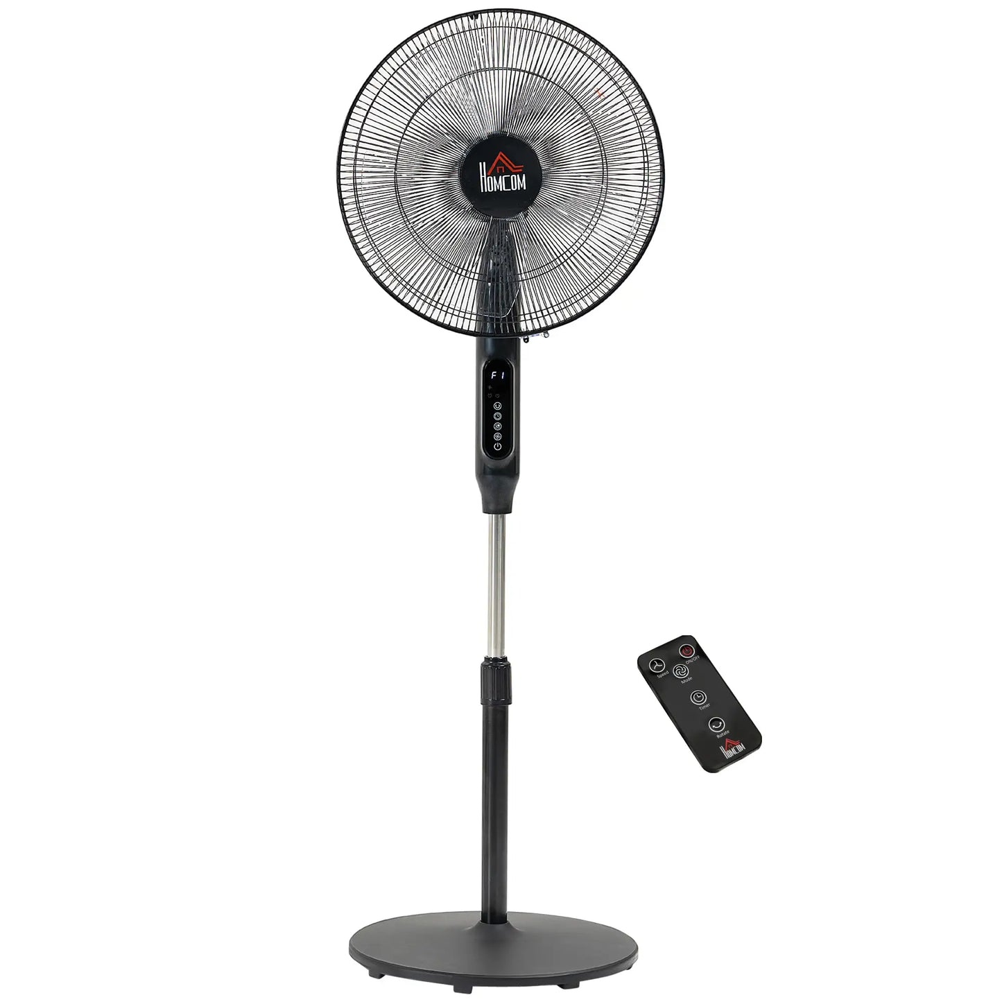 Standing Floor Fan with Remote, Tall Pedestal Electric Fan, Black Stand Fans at Gallery Canada