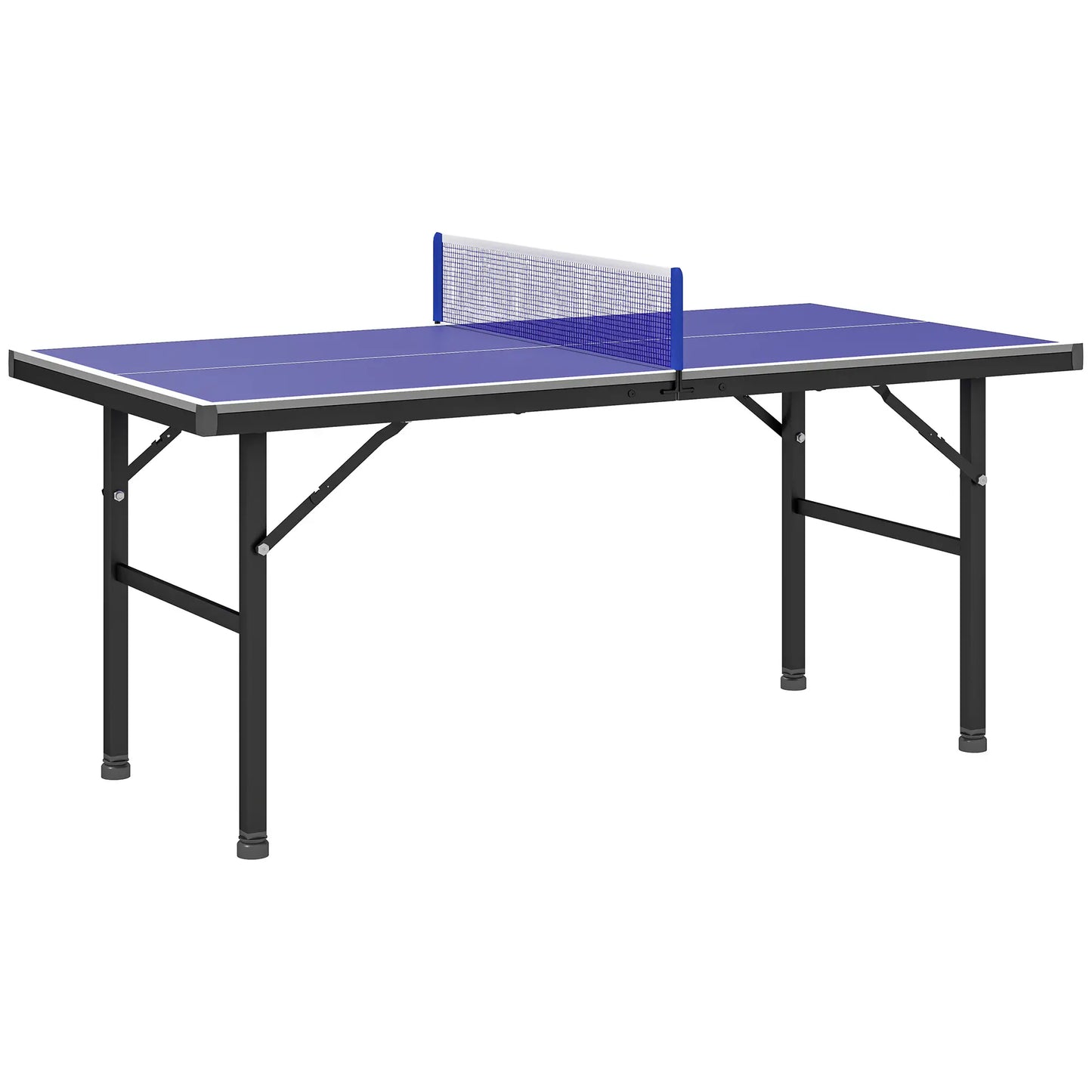 5' x 2.5' Mini Ping Pong Table, Foldable, Adjustable Feet, Blue Game Tables at Gallery Canada