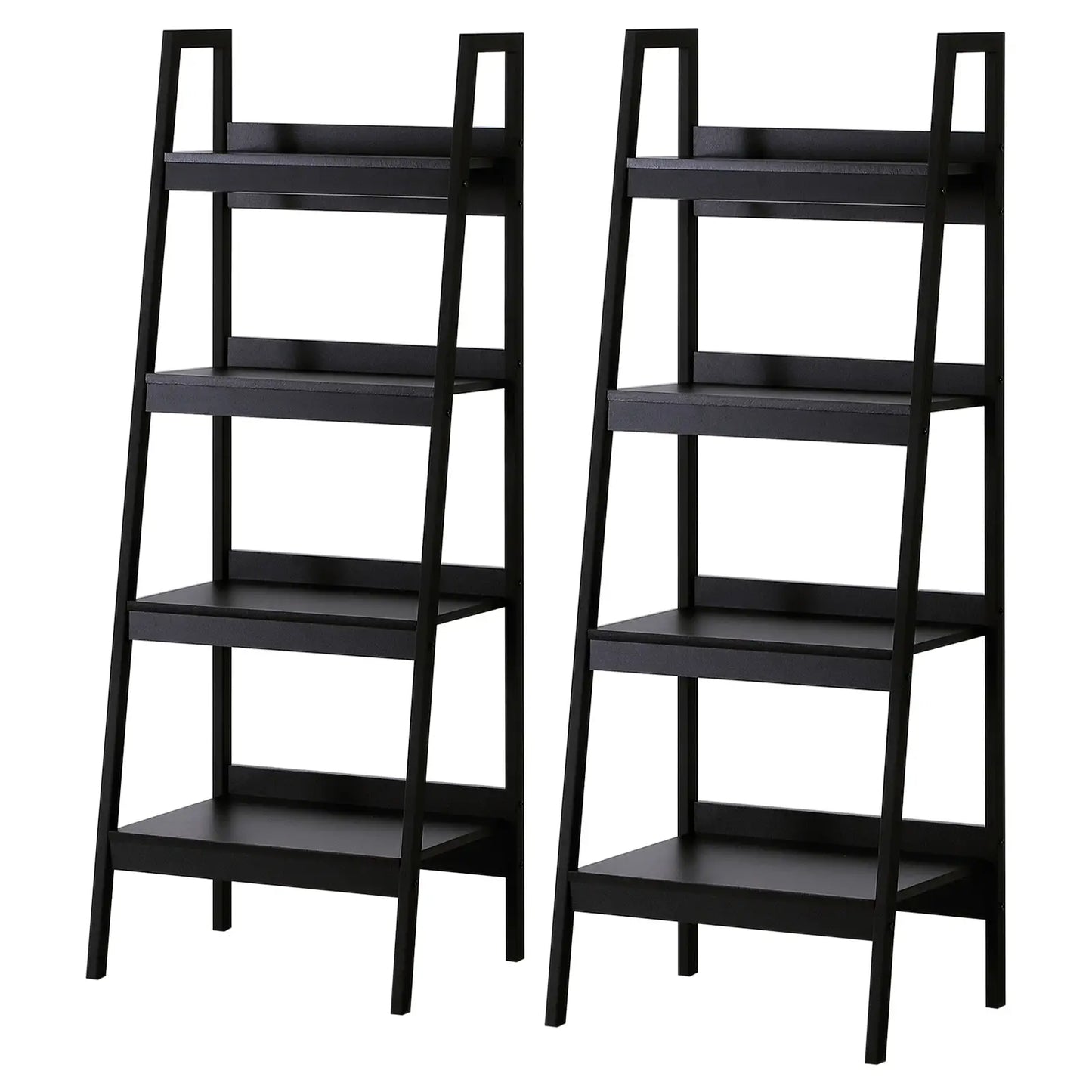 2-Tier Ladder Shelf Bookcase, Multi-Use Display Rack, Black Display Bookshelves at Gallery Canada