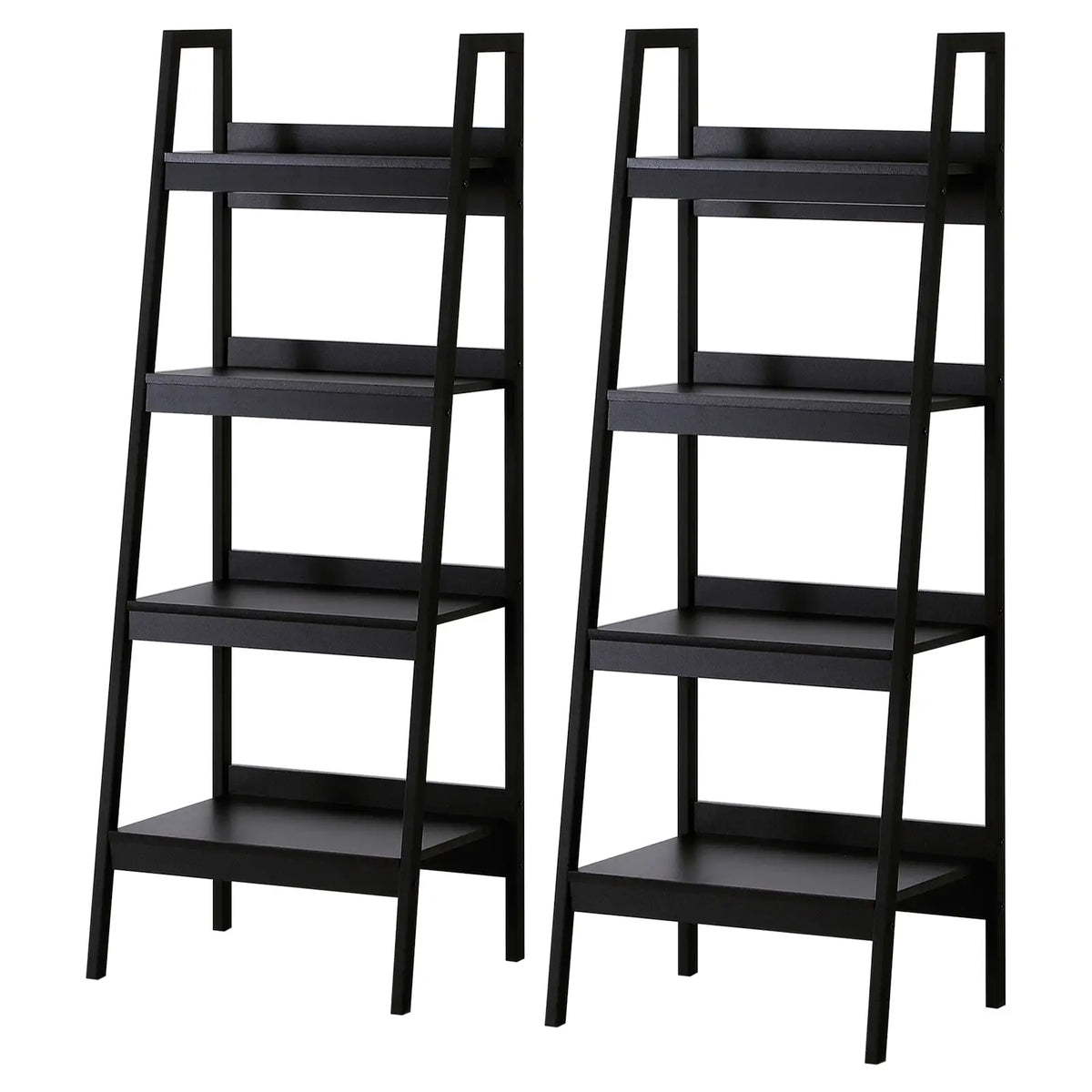 2-Tier Ladder Shelf Bookcase, Multi-Use Display Rack, Black Display Bookshelves at Gallery Canada