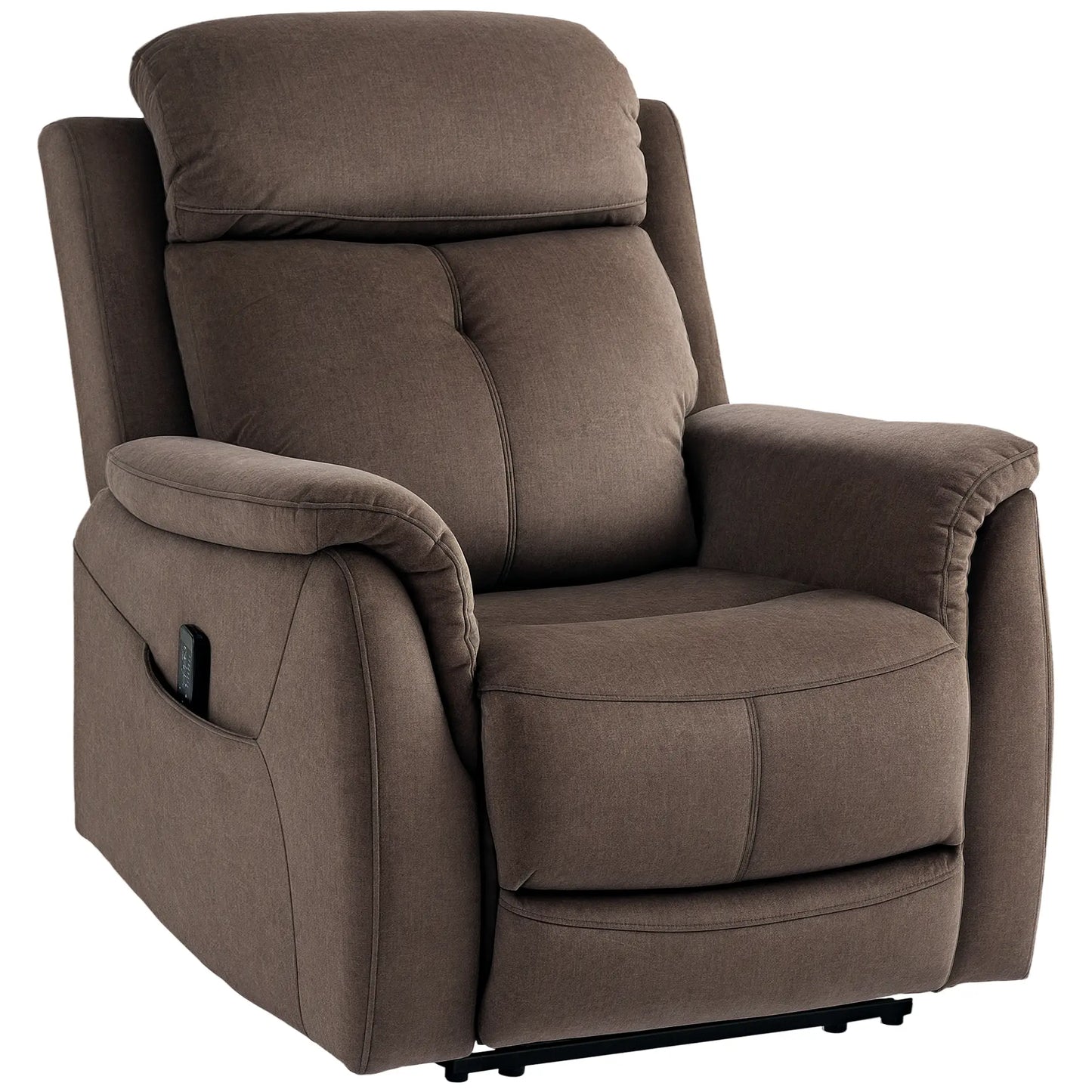 Manual Recliner Chair with Vibration Massage, Reclining Chair for Living Room with Side Pockets, Brown Single Sofas at Gallery Canada