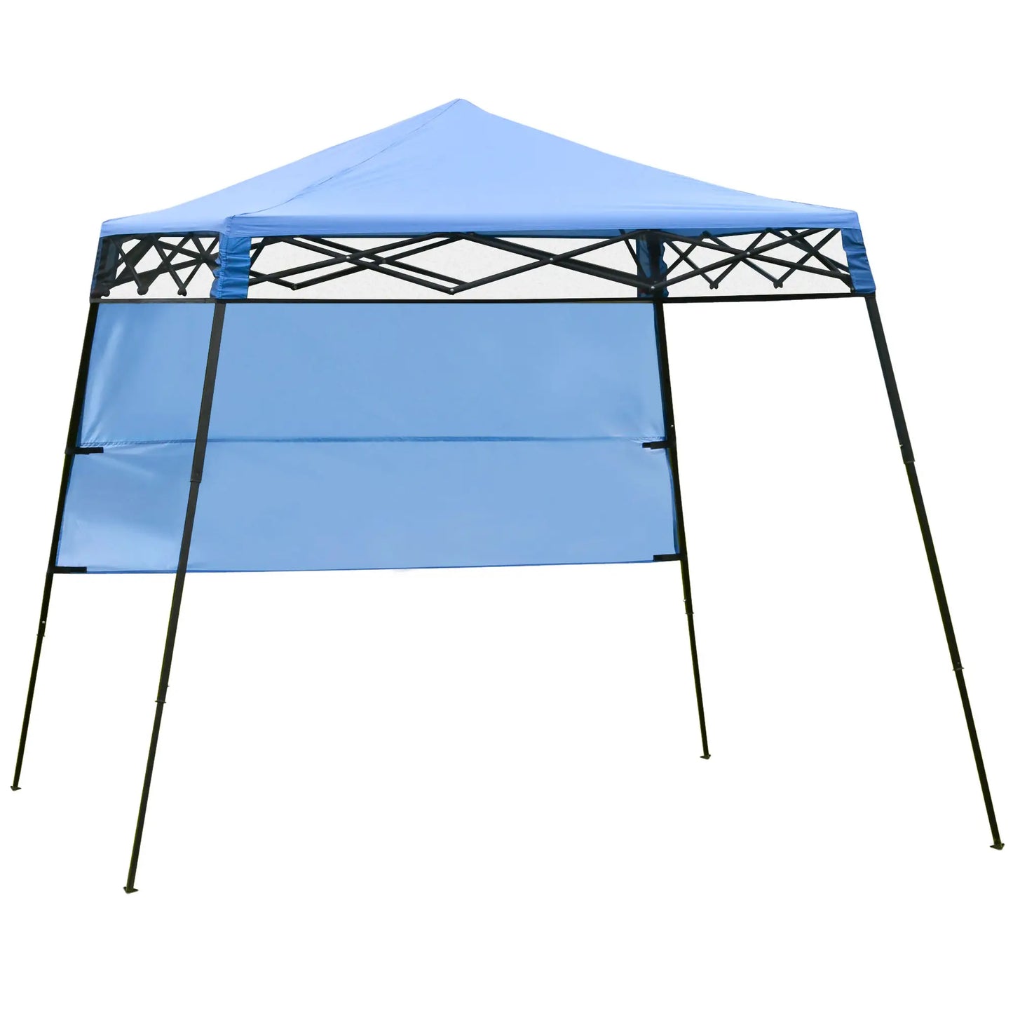 7' x 7' Foldable Pop Up Gazebo Tent, Adjustable Legs, Black, Blue Pop Up Canopies at Gallery Canada