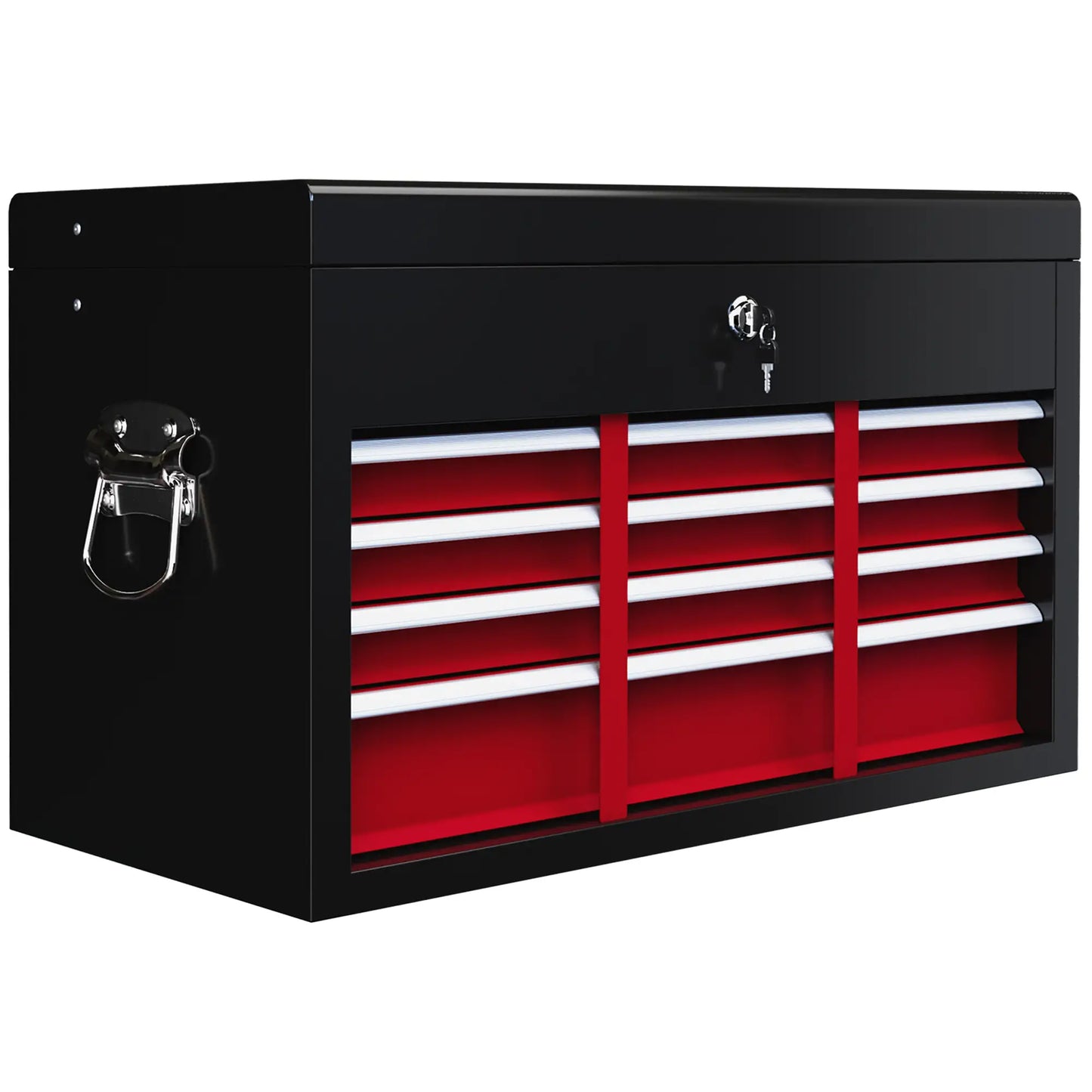 6 Drawer 24" Portable Tool Box with Top Case, Ball Bearing Slides, Metal Tool Chest for Garage, Household and Warehouse Tool Organizers at Gallery Canada