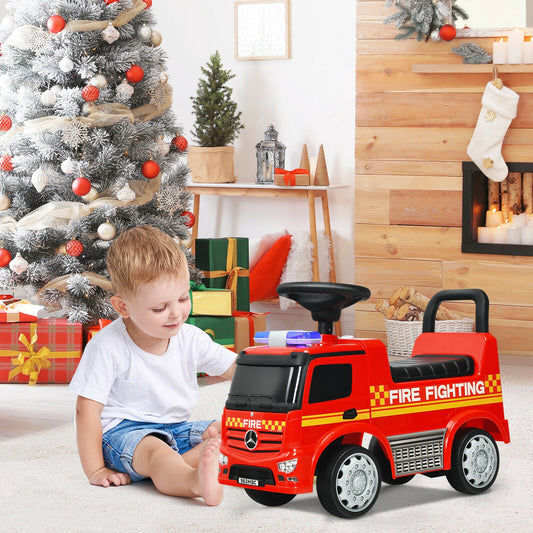 Licensed Mercedes Benz Kids Fire Engine Racer, Red Push & Pedal Ride On Toys Red at Gallery Canada