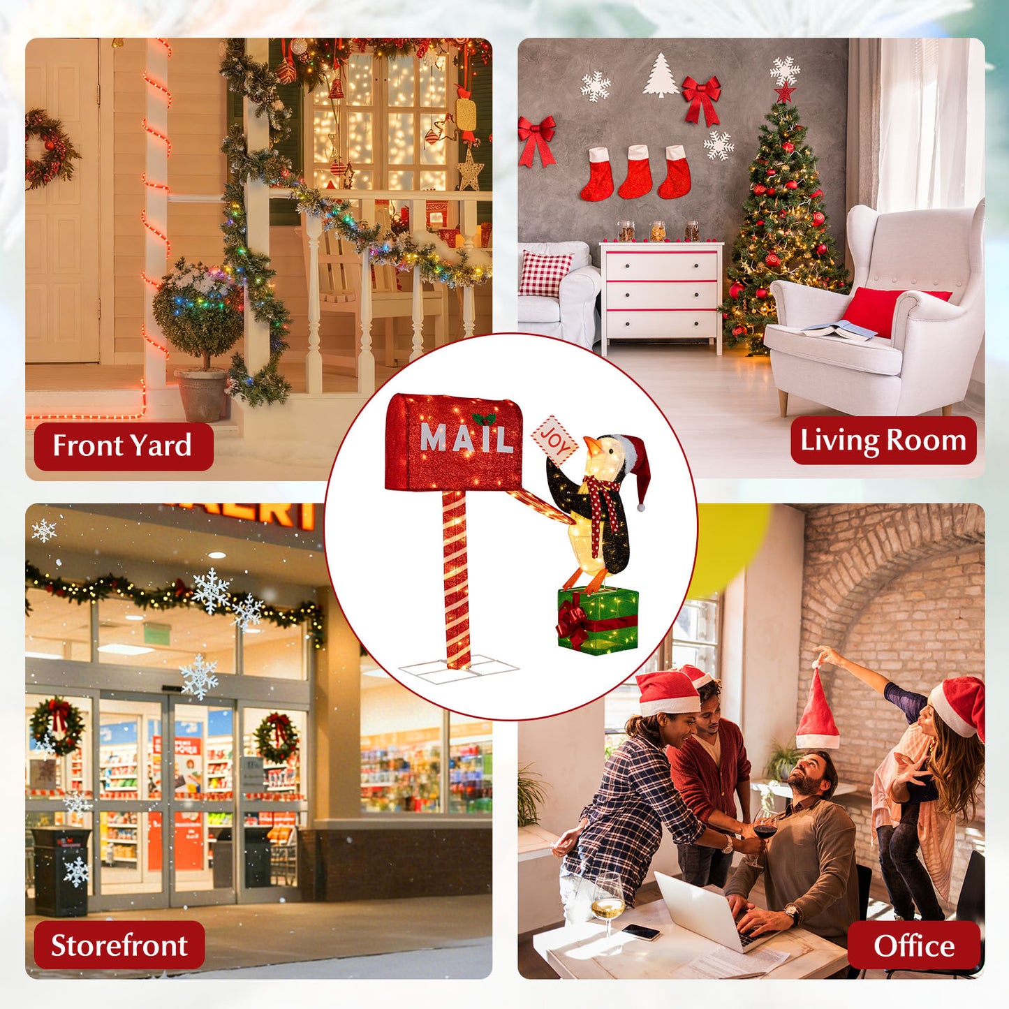 Lighted Christmas Mailbox, Penguin 3D Pre-Lit Holiday Decoration Christmas Decor & Accessories at Gallery Canada