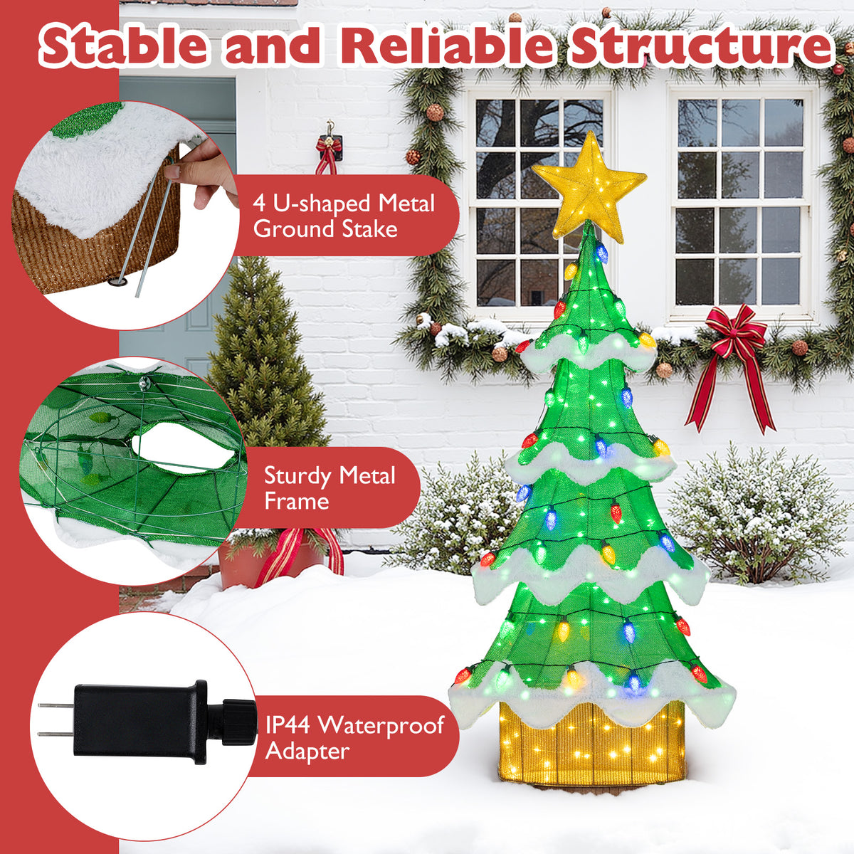 3D Mesh Christmas Tree, 34 Strawberry Bulbs, M, Green Christmas Tree at Gallery Canada