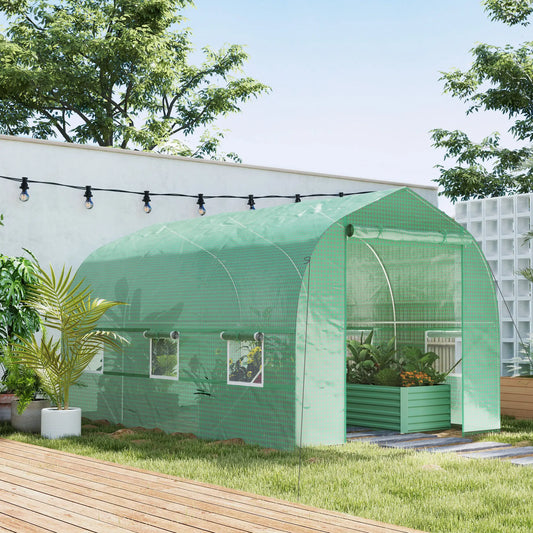 6.6' x 11' x 7' Walk-In Greenhouse, Steel Frame, Green Walk In Greenhouses Deep Green at Gallery Canada