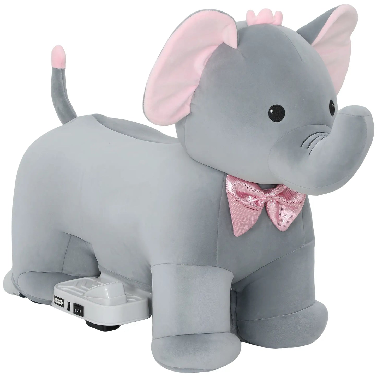 6V Kids Ride On Toy, Horse Elephant, Music, Soft Touch, Silent PU Wheels, For 1.5-5 Years Rocking Horses at Gallery Canada