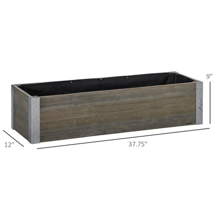 38" x 12" Raised Garden Bed Elevated Wooden Planter Box Outdoor for Backyard, Patio to Grow Vegetables, Herbs, and Flowers, Light Grey at Gallery Canada