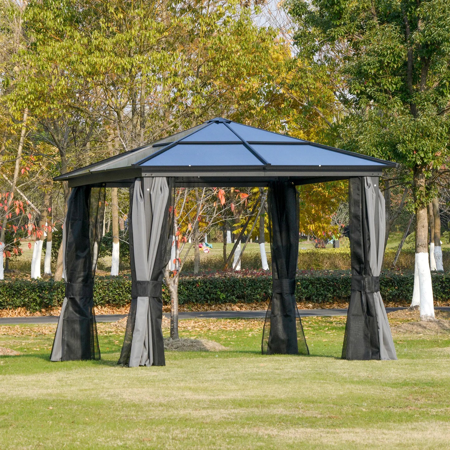 10x10ft Hardtop Gazebo, Aluminum Frame, Polycarbonate Canopy Gazebos at Gallery Canada