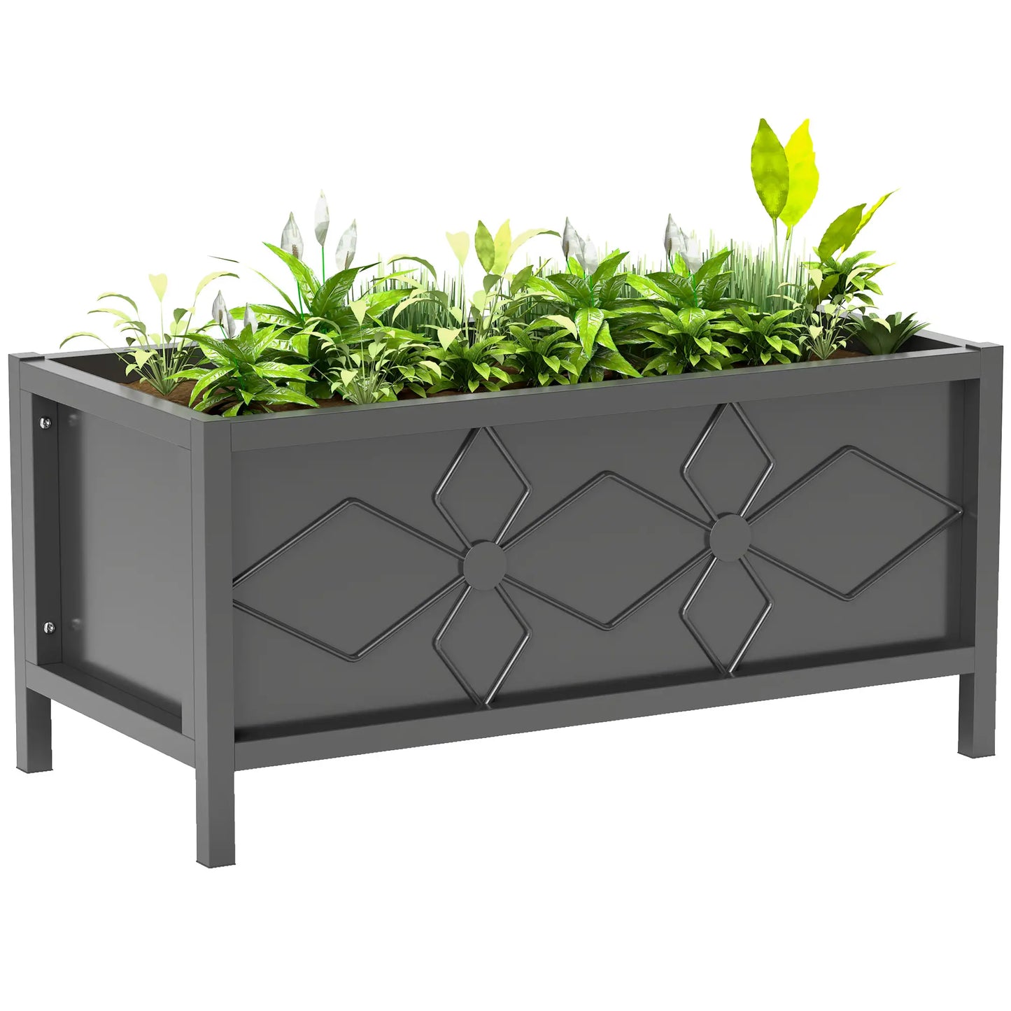 Galvanized Raised Garden Bed, Metal Flower Bed, Outdoor Planter Box for Herbs Raised Garden Beds at Gallery Canada