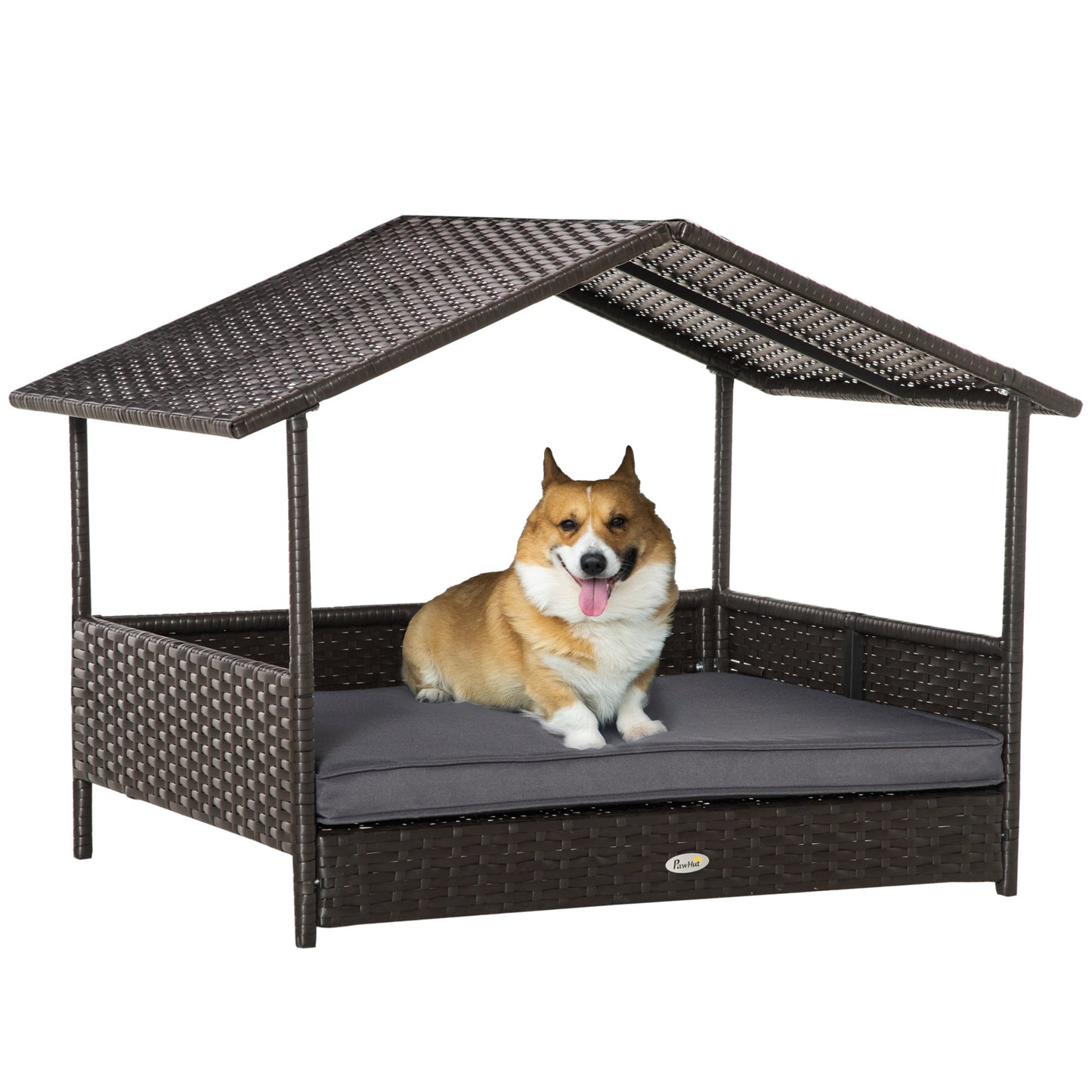 Wicker Pet House Dog Bed for Indoor/Outdoor Rattan Furniture with Cushion at Gallery Canada