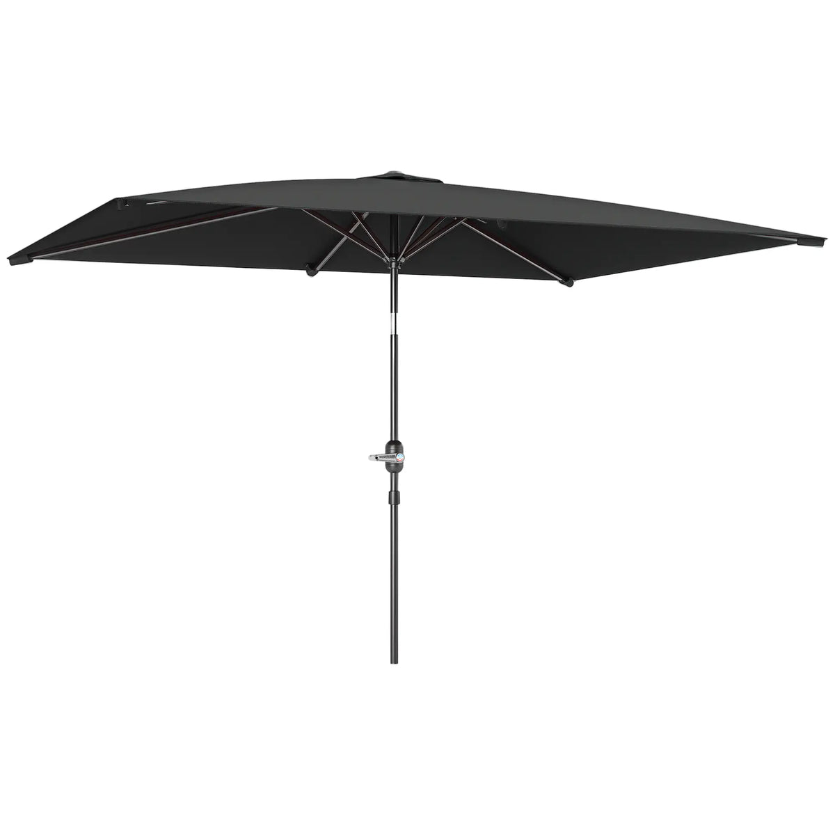 6.6x9.6ft Rectangle Aluminum Patio Umbrella, Outdoor Sunshade Canopy, Dark Grey Sun Umbrellas at Gallery Canada