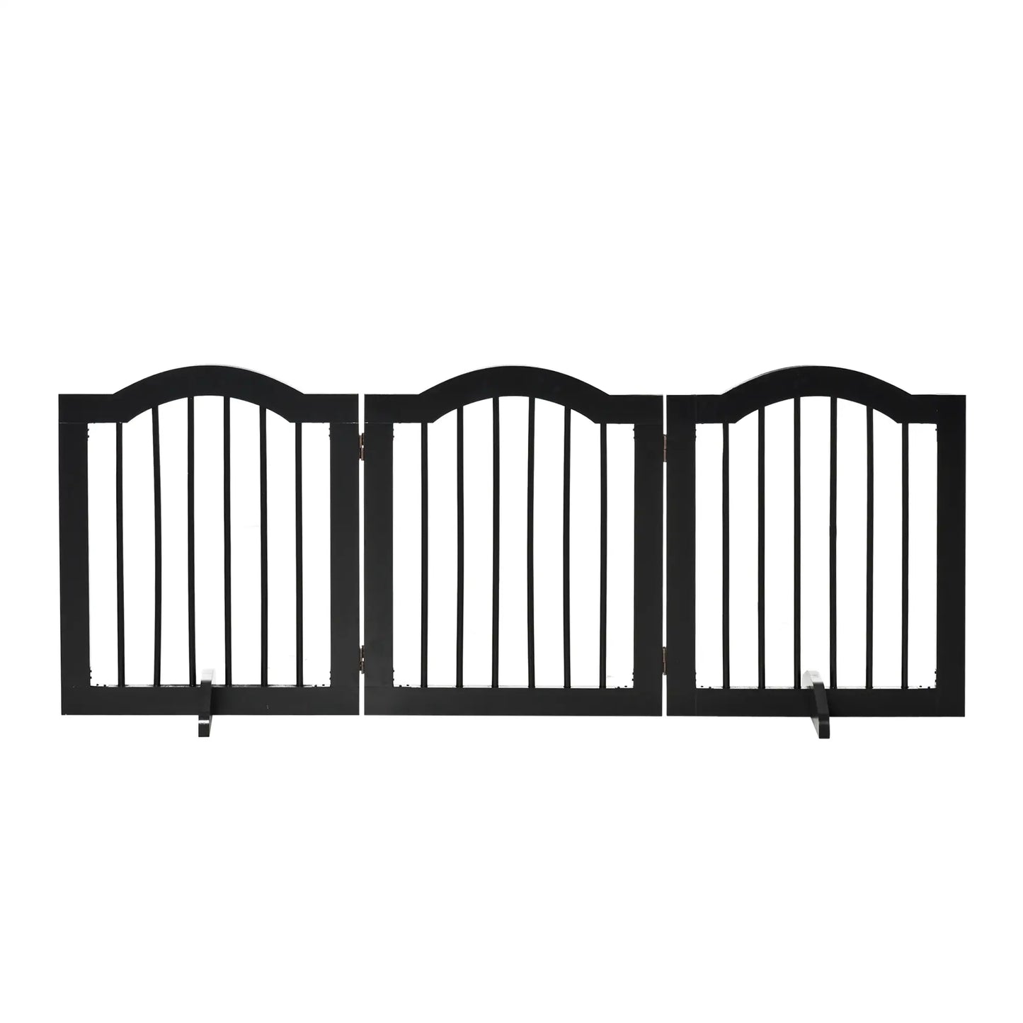 24"H Foldable Dog Gate, 3 Panels, Freestanding Pet Barrier, Black Houses, Kennels & Pens at Gallery Canada