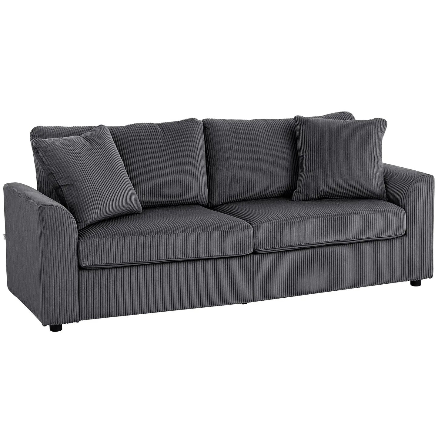 83.5" 3 Seater Sofa, Modern Upholstered Couch, Dark Grey 3-Seater Sofas at Gallery Canada