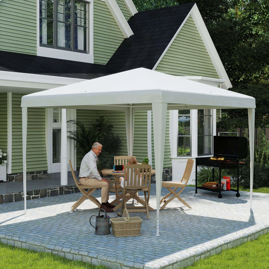10x10ft Portable Party Tent, Folding Garden Canopy, Outdoor Shelter, White Canopy Tents White at Gallery Canada