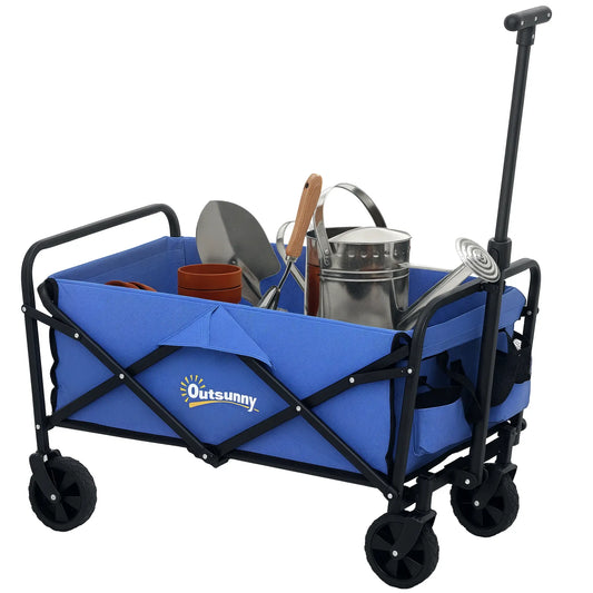 Heavy Duty Collapsible Folding Garden Cart, Universal Wheels, Blue Bike Cargo Trailers at Gallery Canada